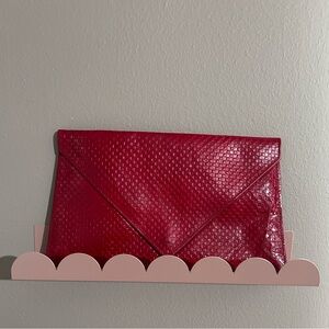 Vintage Woven Red Leather Envelope Clutch